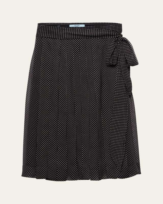 Pleated Chiffon Printed Skirt